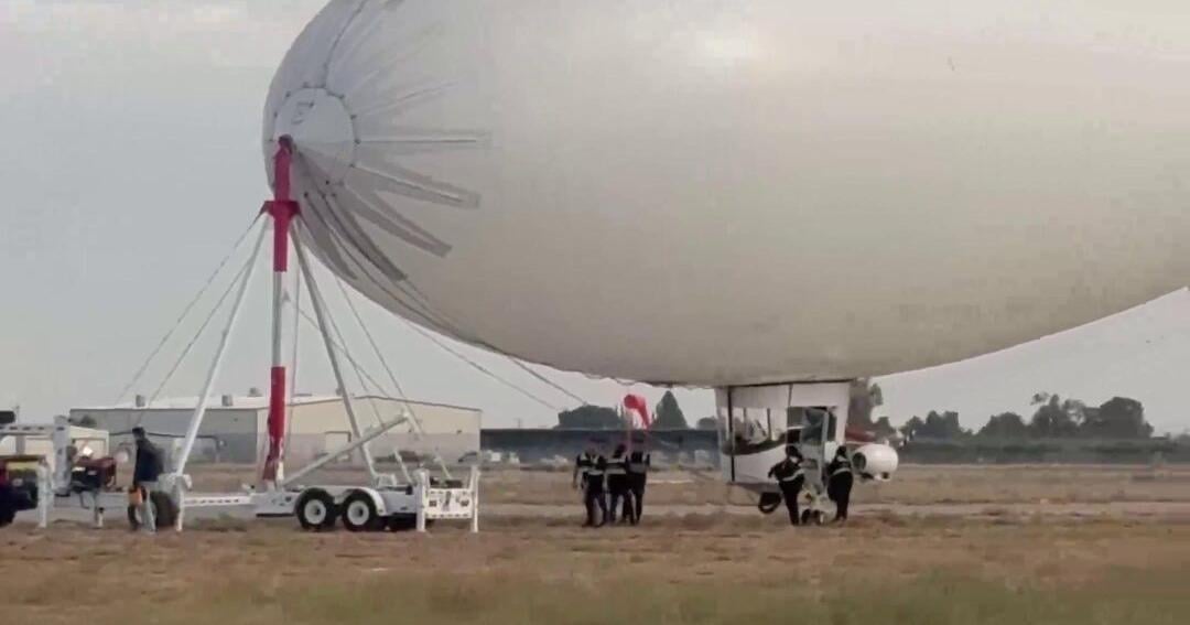 Giant airship flies over Northern California