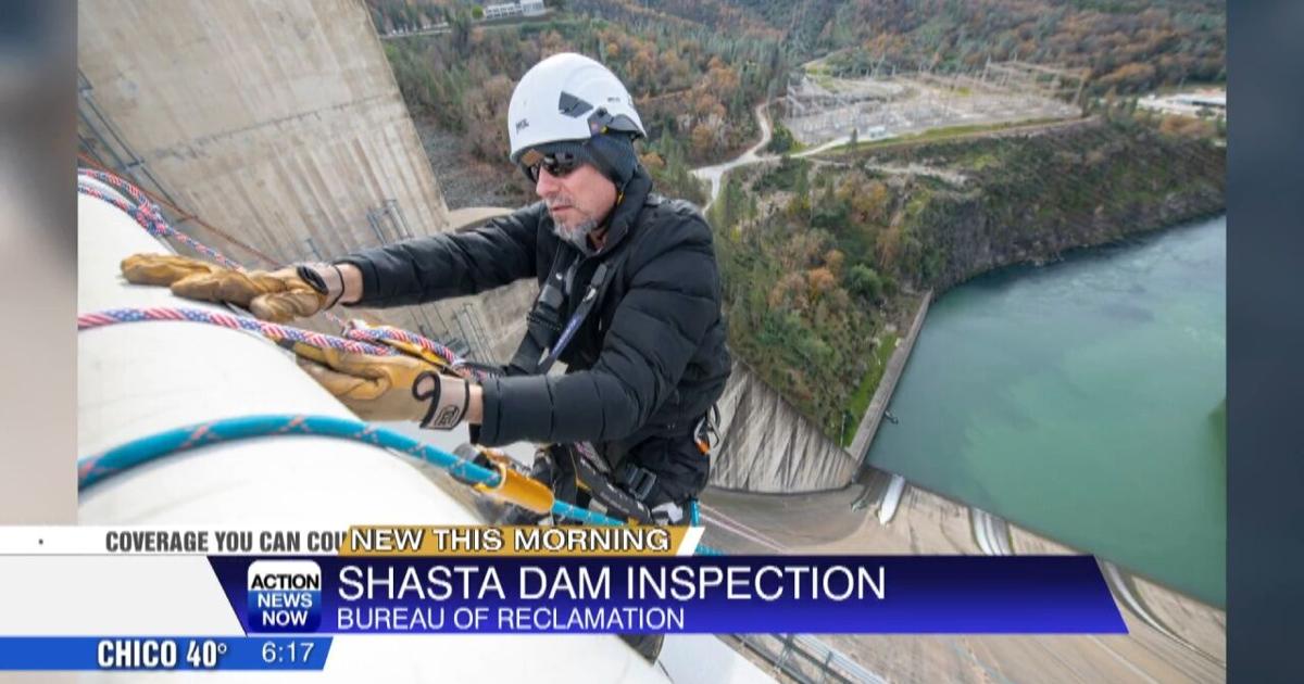 Rope access team scales Shasta Dam for safety check | Video ...