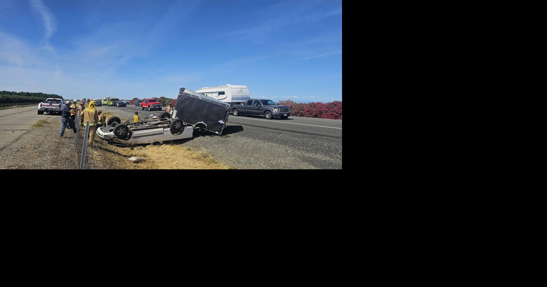 Rollover crash slows traffic on Interstate 5 in Glenn County, one ...