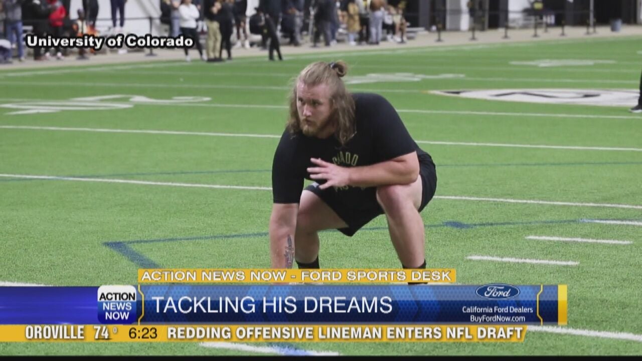 Redding offensive lineman looks to tackle dream of playing in NFL, Video
