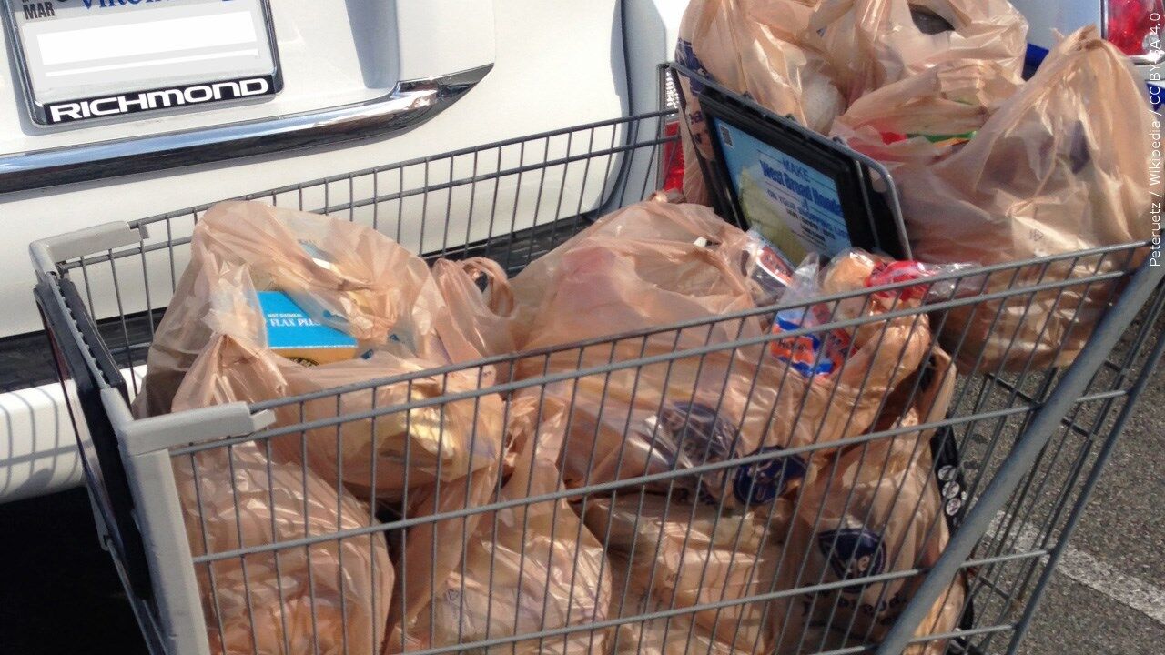 Plastic bags at online grocery stores