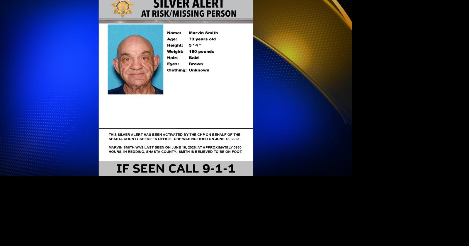 Silver Alert activated for missing senior last seen in Redding | News ...