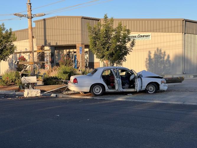 White car involved in power pole crash that causes outage in Oroville