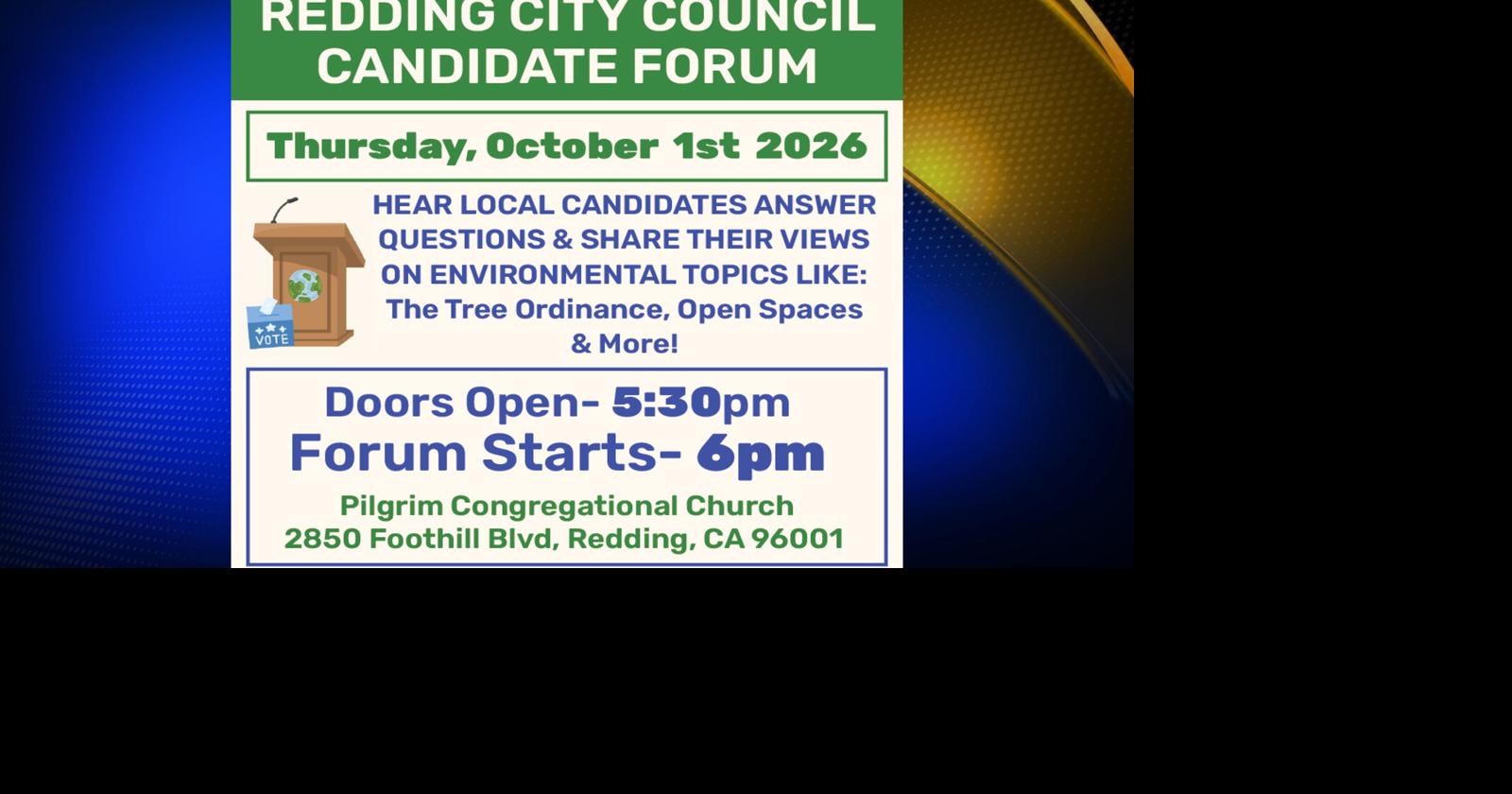Shasta Environmental Alliance holding forum for Redding City Council candidates