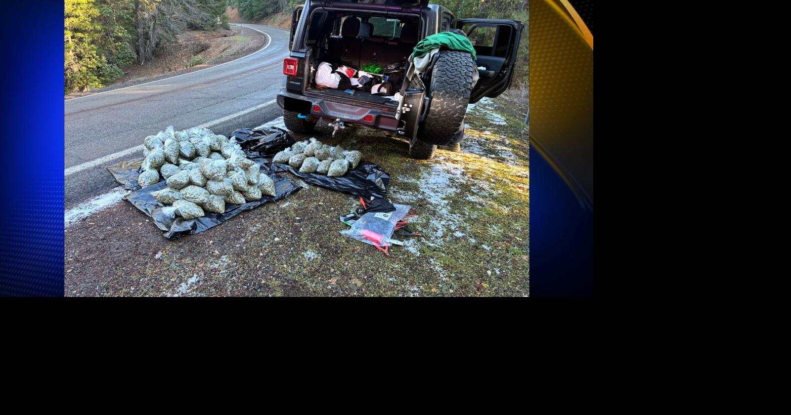 Traffic stop by California Highway Patrol near Hayfork results in discovery of 62 pounds of marijuana
