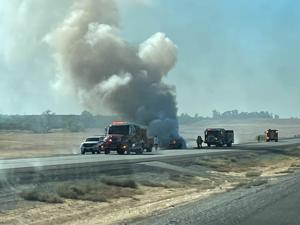 Car Fire Shuts Down Interstate 5 in Corning, Spreads to Vegetation