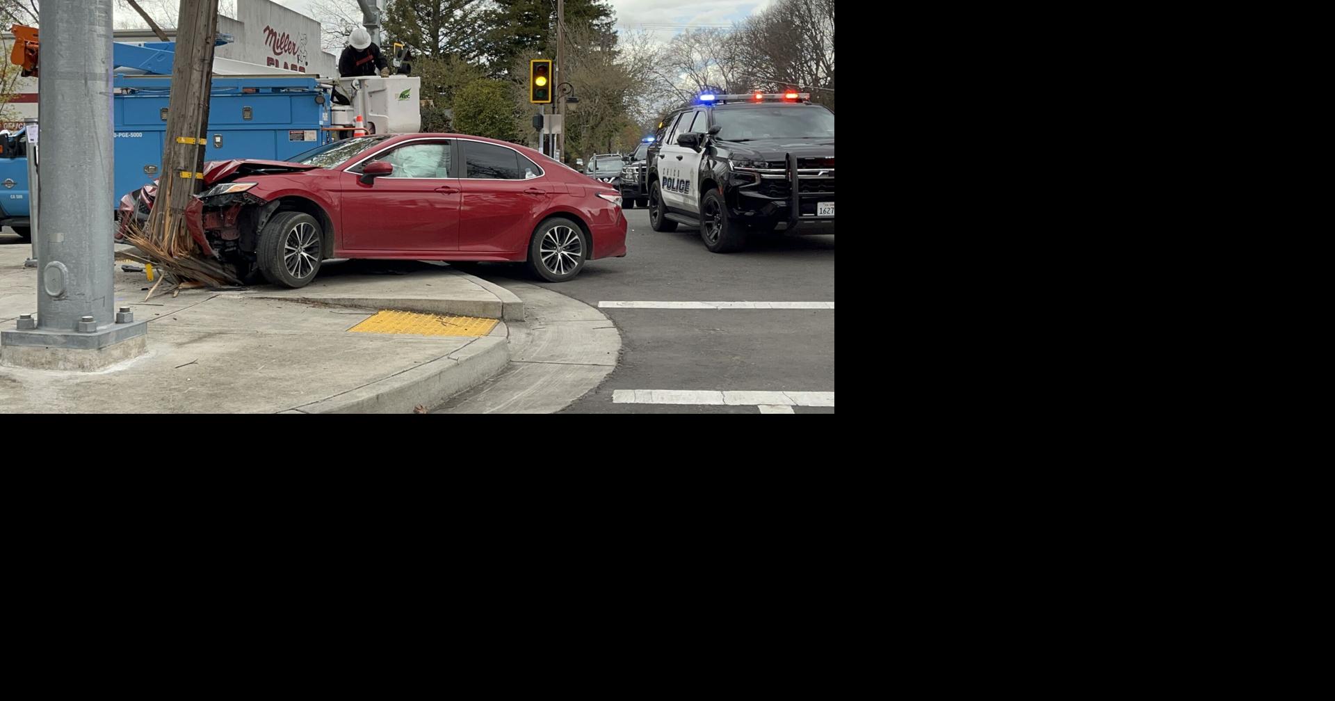 2 people taken to hospital Sunday after car crashes into pole in Chico ...