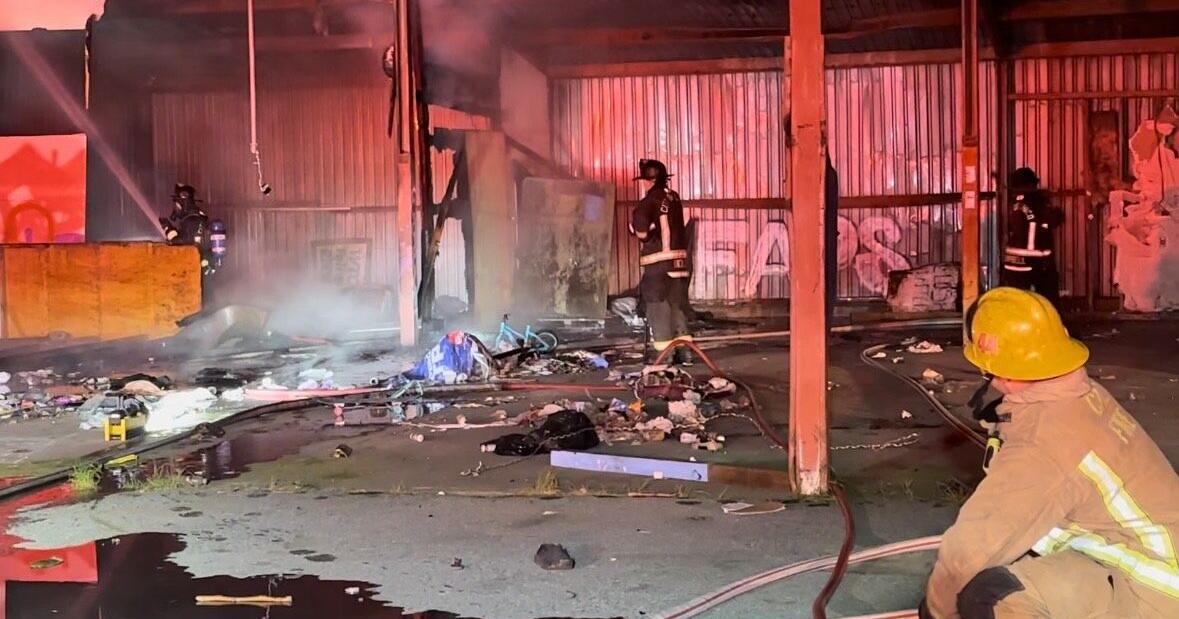 Fire damages building containing homeless camps in South Chico | News ...