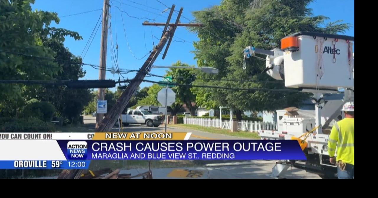 Truck hits pole in Redding, knocking out power to school | Video ...