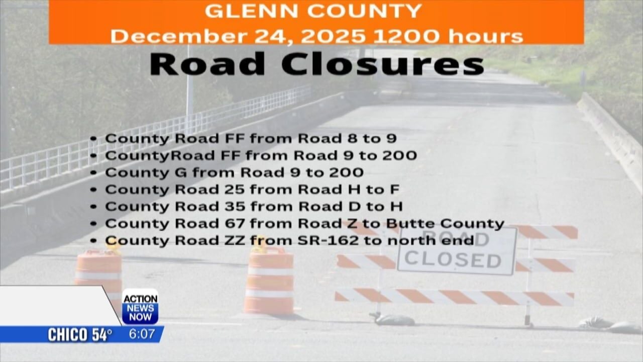 Glenn County reports multiple road closures due to flooding