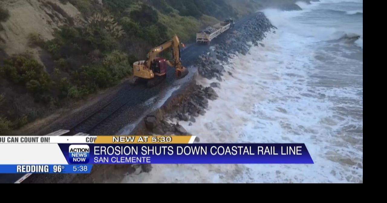 San Clemente rail service suspended after coastal erosion