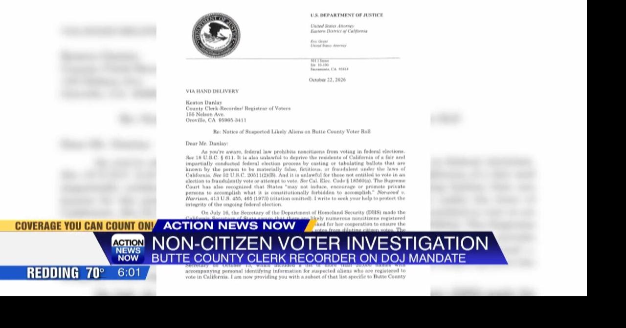 Butte County clerk-recorder defies DOJ demand over noncitizen voter ...