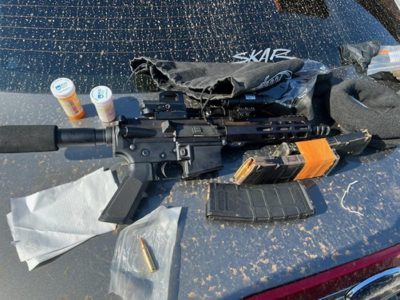 Felon arrested for illegal possession of short barrel rifle with high capacity magazine