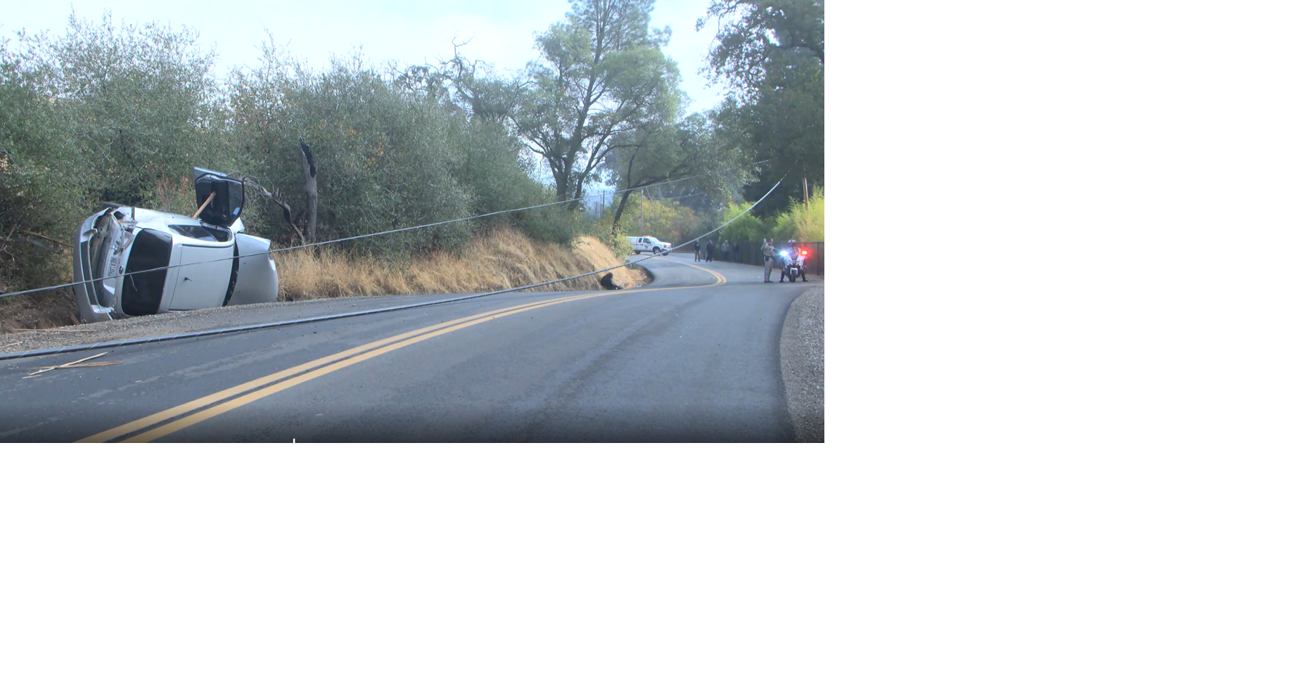 Utility pole down after rollover on Honey Run Road near Chico | Top ...