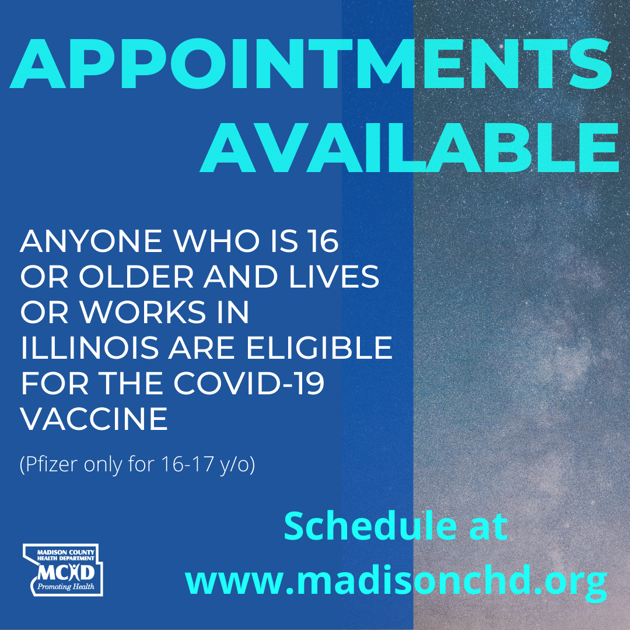 Morning Evening Vaccine Appointments Available In Madison County Granite City News Advantagenews Com