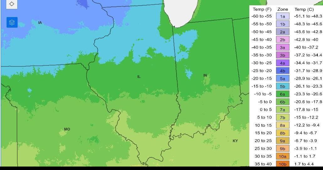 Map updates Illinois' plant hardiness zones Local News