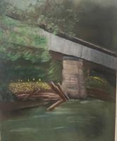 Between You & Me - A painting of a covered bridge