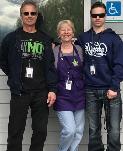 Peter and Teri Zell, co-owners of the MatSu retail outlets Higher by Bad Gramm3r, with their son Casey, who is their general manager.