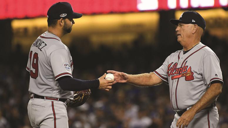 Brian Snitker Game-Used 2018 Opening Day Jersey - Braves Walk-Off