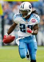 Tennessee Titans running back Ahmard Hall (45) heads upfield