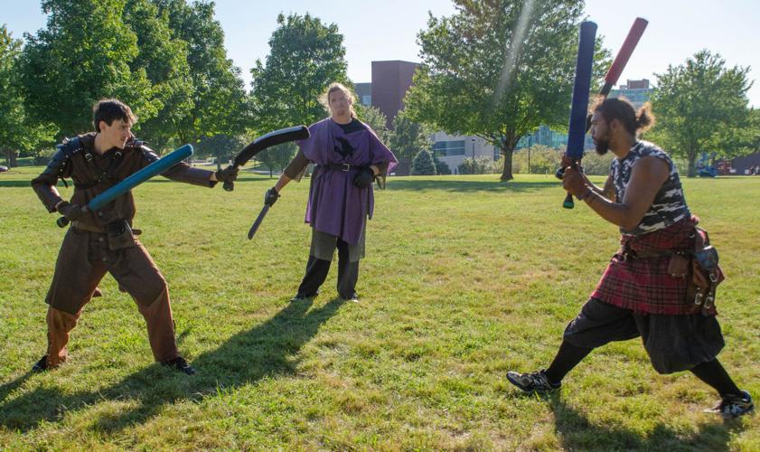 Swords clash on Dunham lawn in medieval combat club practice