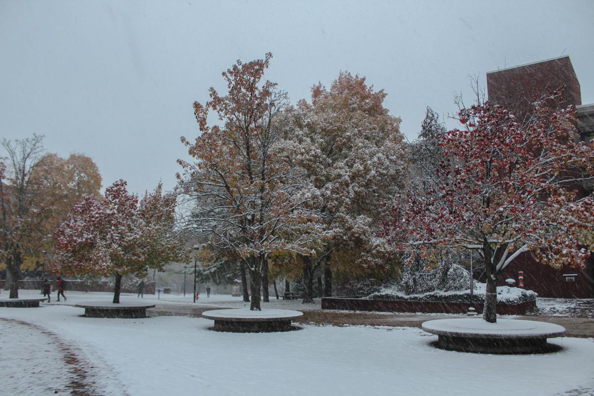 Student reactions to the first snow of the season