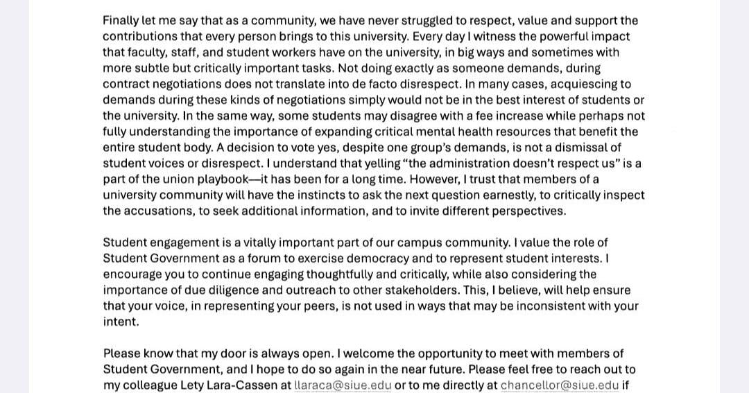 Minor talks union relations with Student Senate in closed meeting