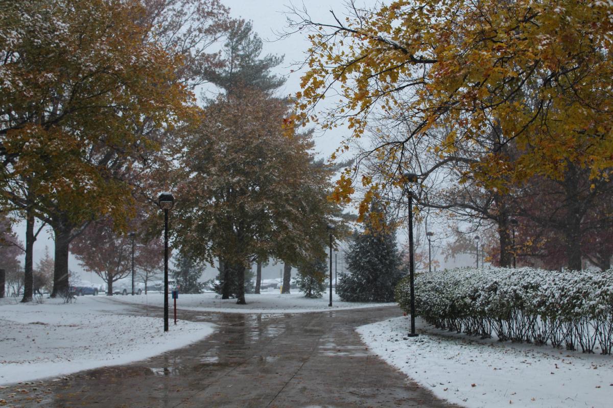 Student reactions to the first snow of the season