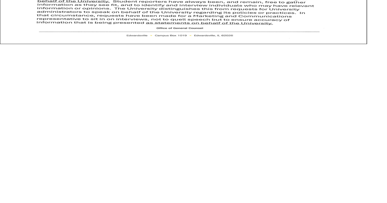 BREAKING: SIUE doubles down on Alestle misinformation claims; Press freedom group to table on campus next week