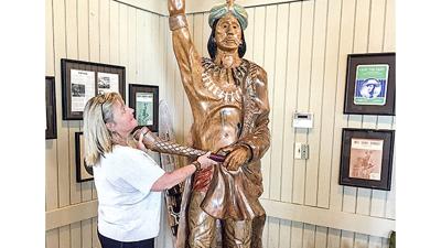 Kowaliga Restaurant statue gets his tomahawk back