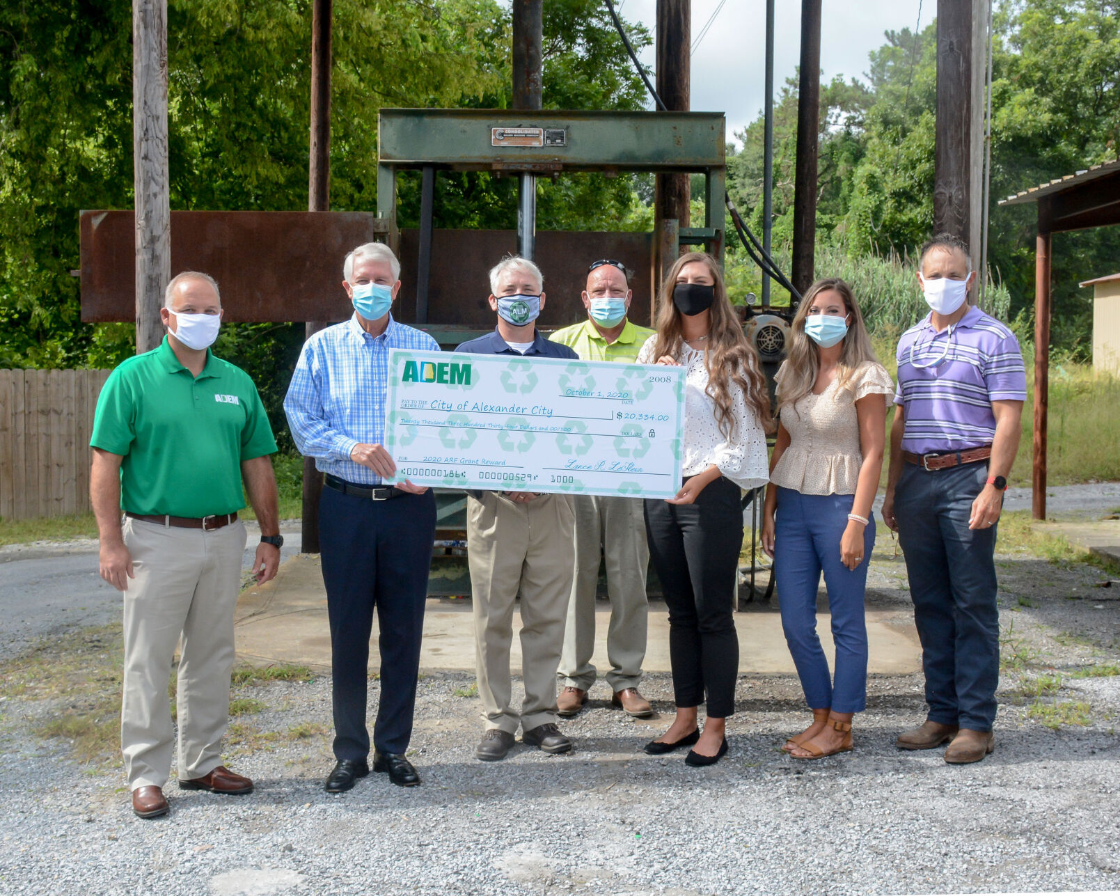 Alabama Department Of Environmental Management Presents Check To City ...