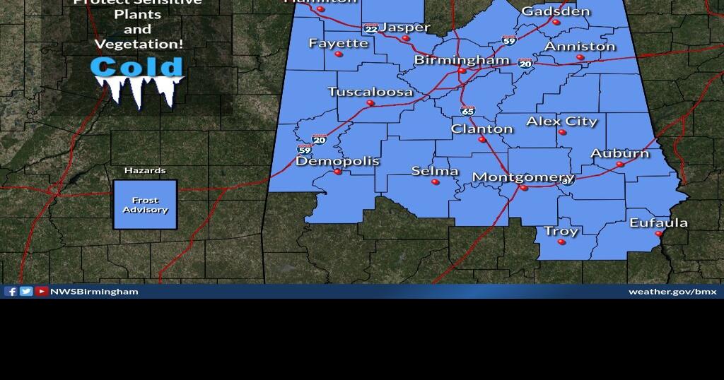 Frost advisory in effect for Central Alabama News