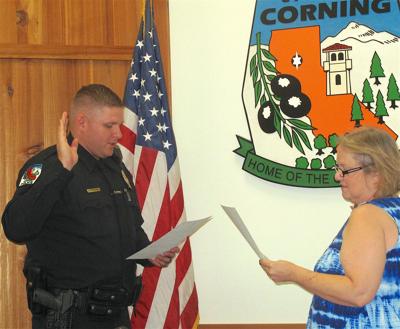 corning officer police newest jason democrat appeal city clerk swearing mcintyre linnet conducts lisa last