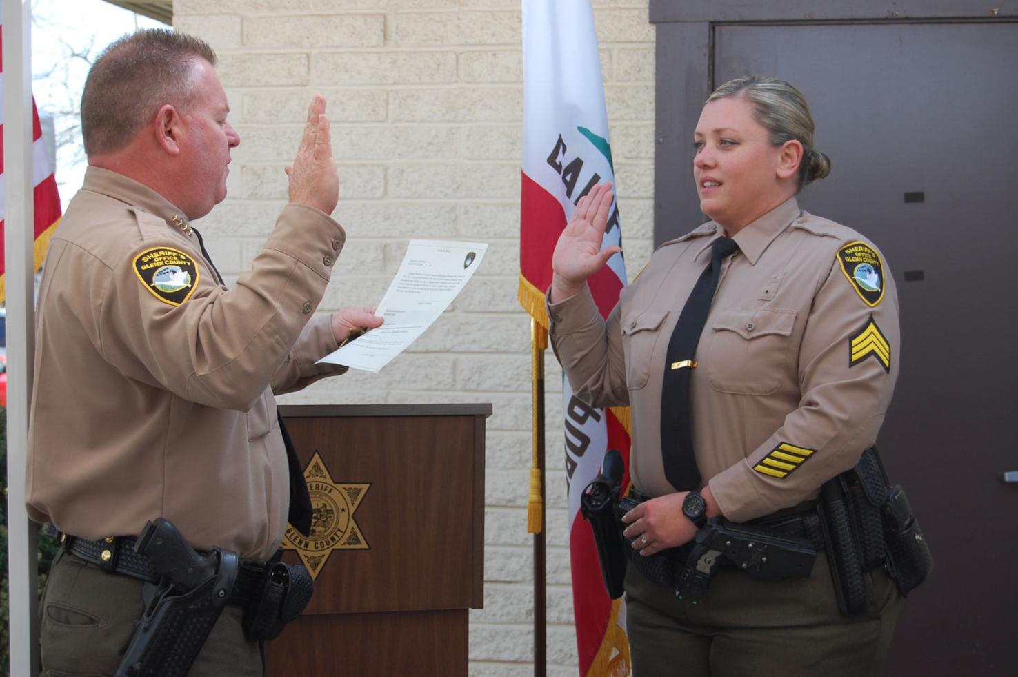 Glenn County Sheriff’s Office First female sergeant sworn in Glenn