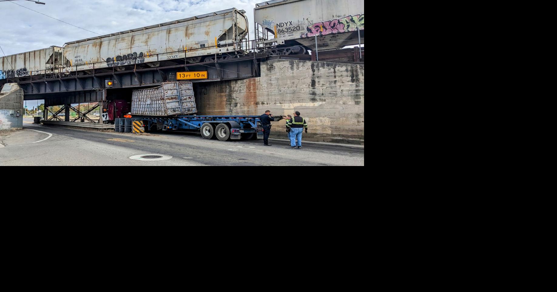 Marysville traffic mayhem: Big rig lodged under train trestle causes nightmare morning commute Wednesday