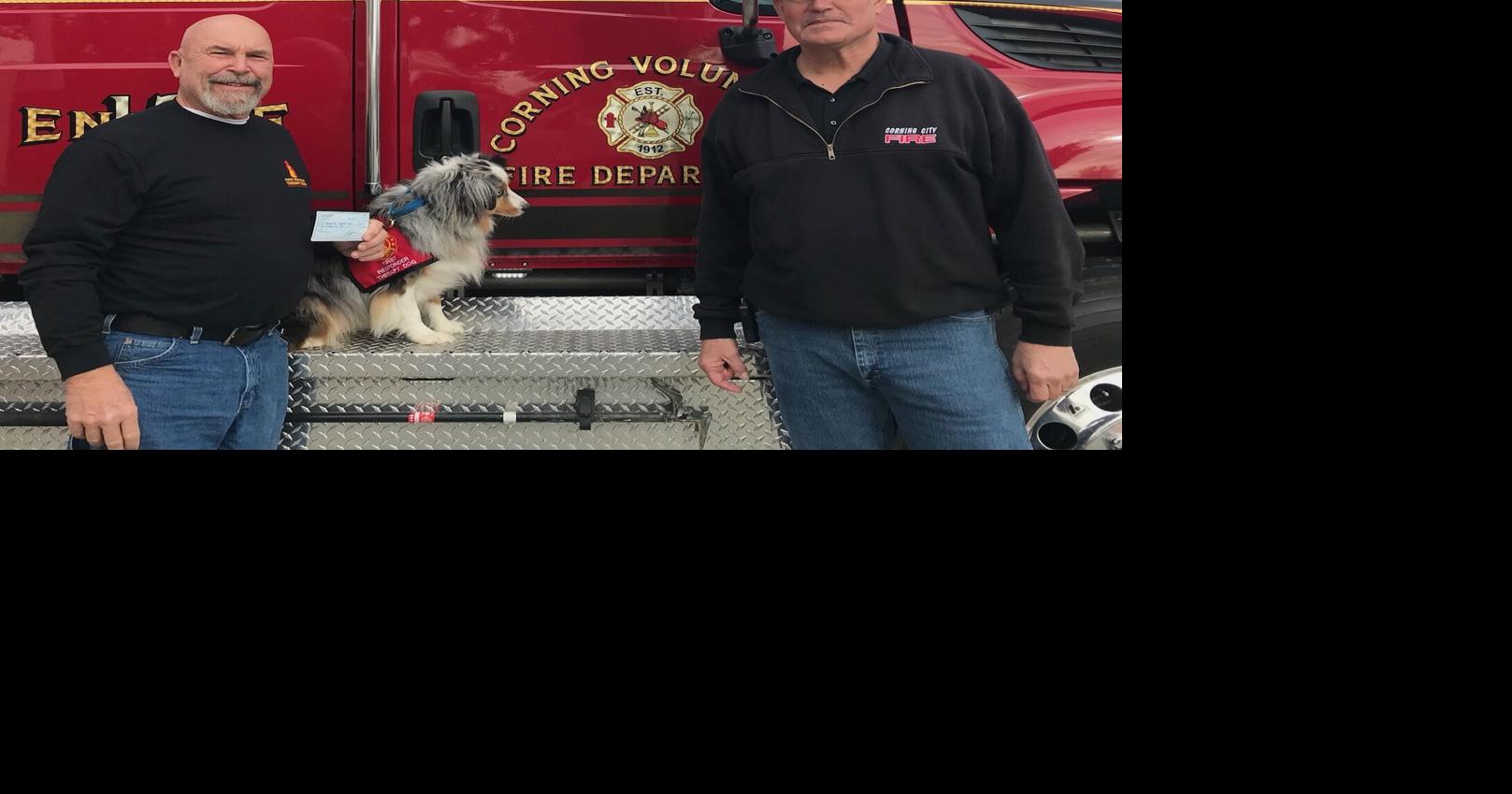Corning firefighters donate to first responder therapy dog