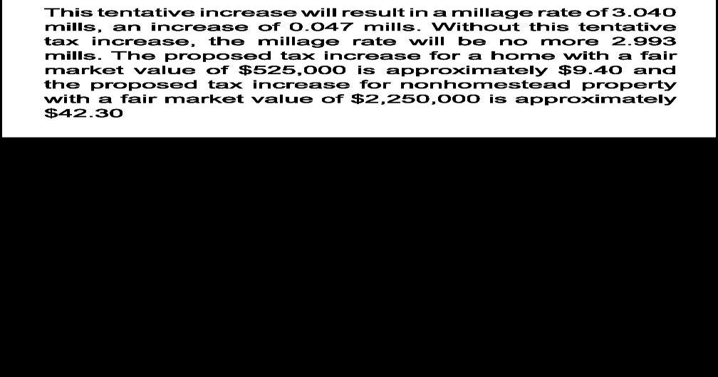 Notice of Property Tax Increase Legal Notices