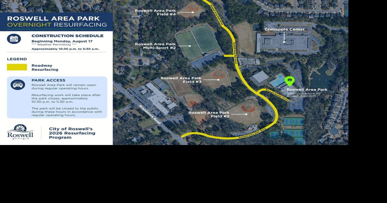 Roswell Area Park resurfacing work set for Aug. 17-21