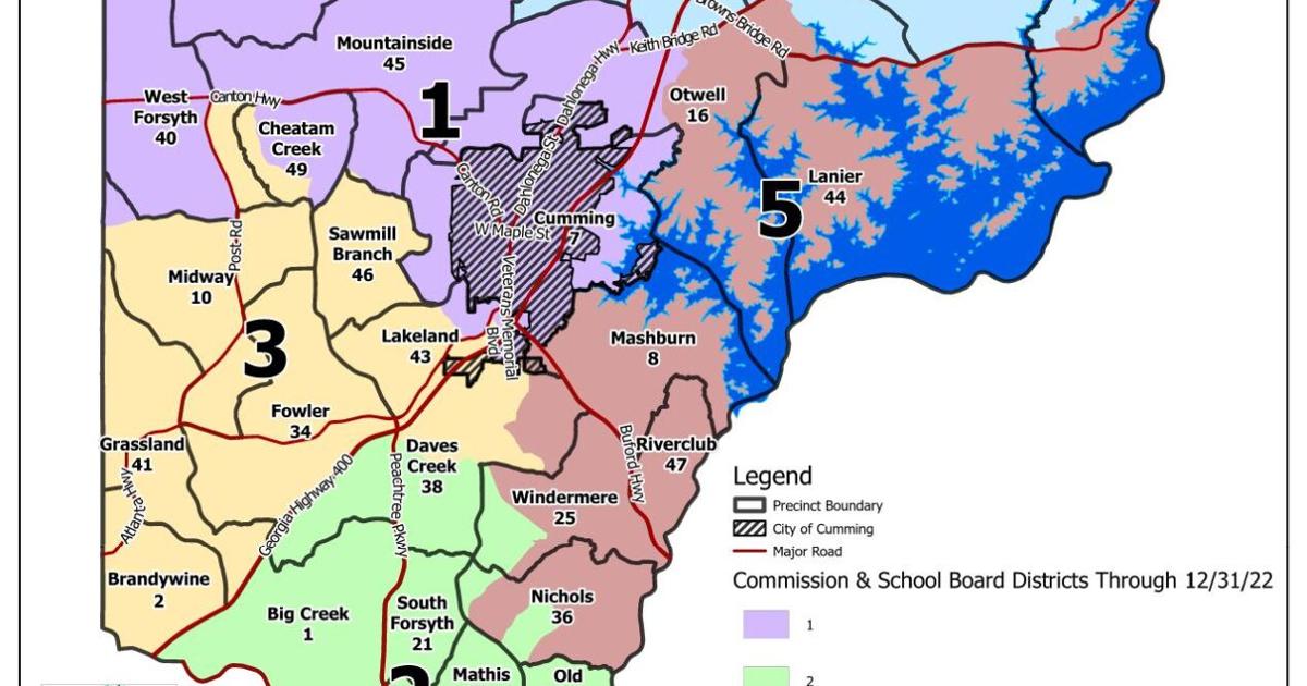 Forsyth County Commission and School Board districts