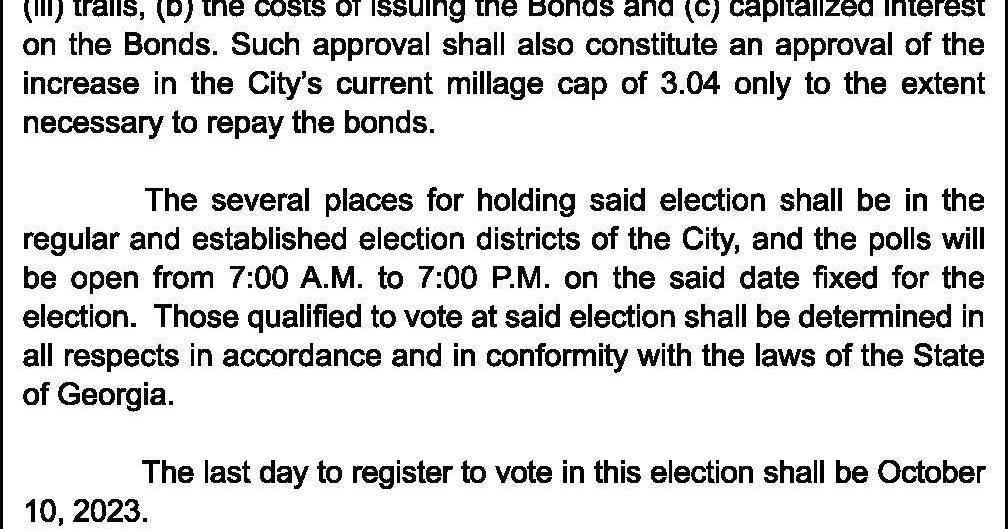 Notice of Call of Bond Election - Vimarsana News