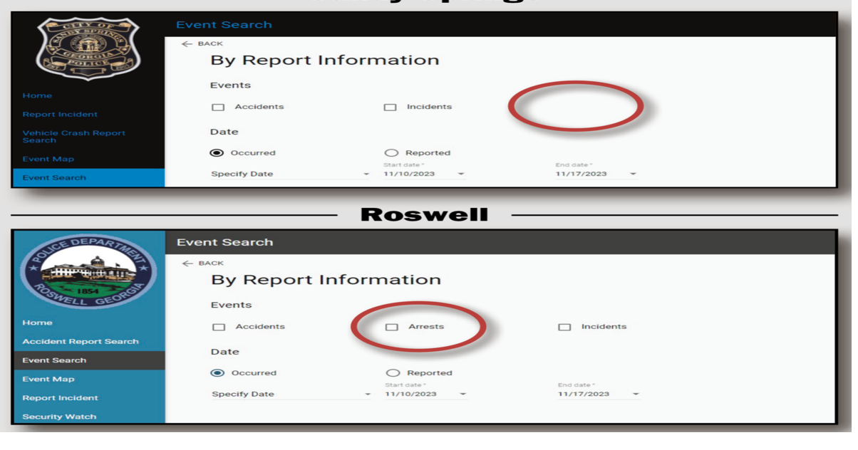 Sandy Springs crime dashboard no longer shows arrests Sandy Springs