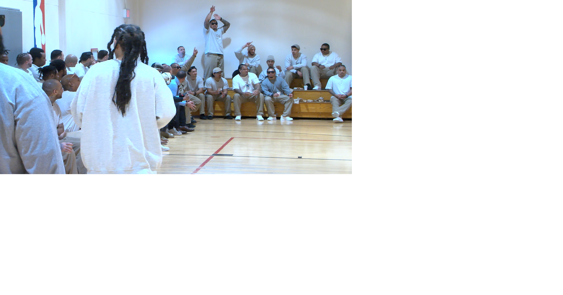 Washington State Penitentiary inmates participate in basketball game and motivational workshop