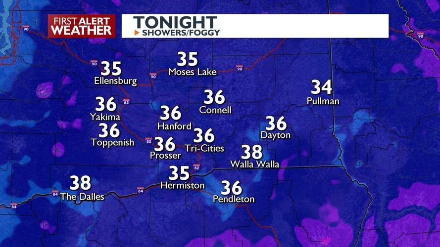 Patchy fog expected overnight as showers dwindle and temperatures drop ...