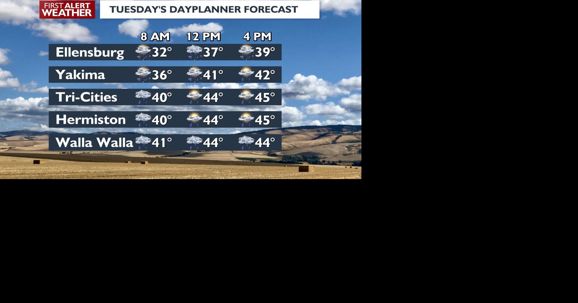 Lingering Showers Expected Through Tuesday with Rain in Valleys and Snow in Mountains