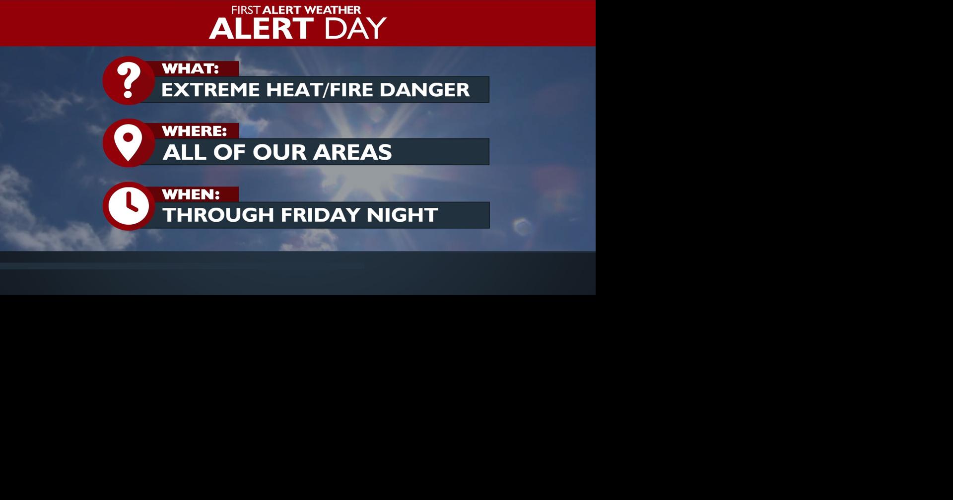 First Alert Weather- Another Weather Alert Day with excessive heat ...