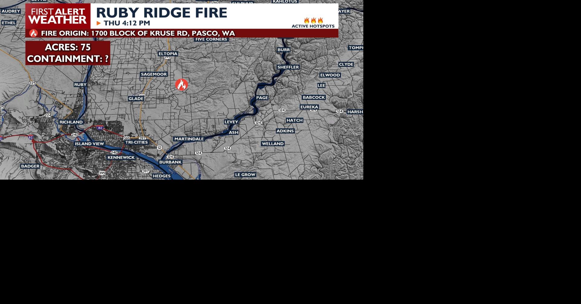 Resources battling 75 acre fire off of Kruse Road in Pasco