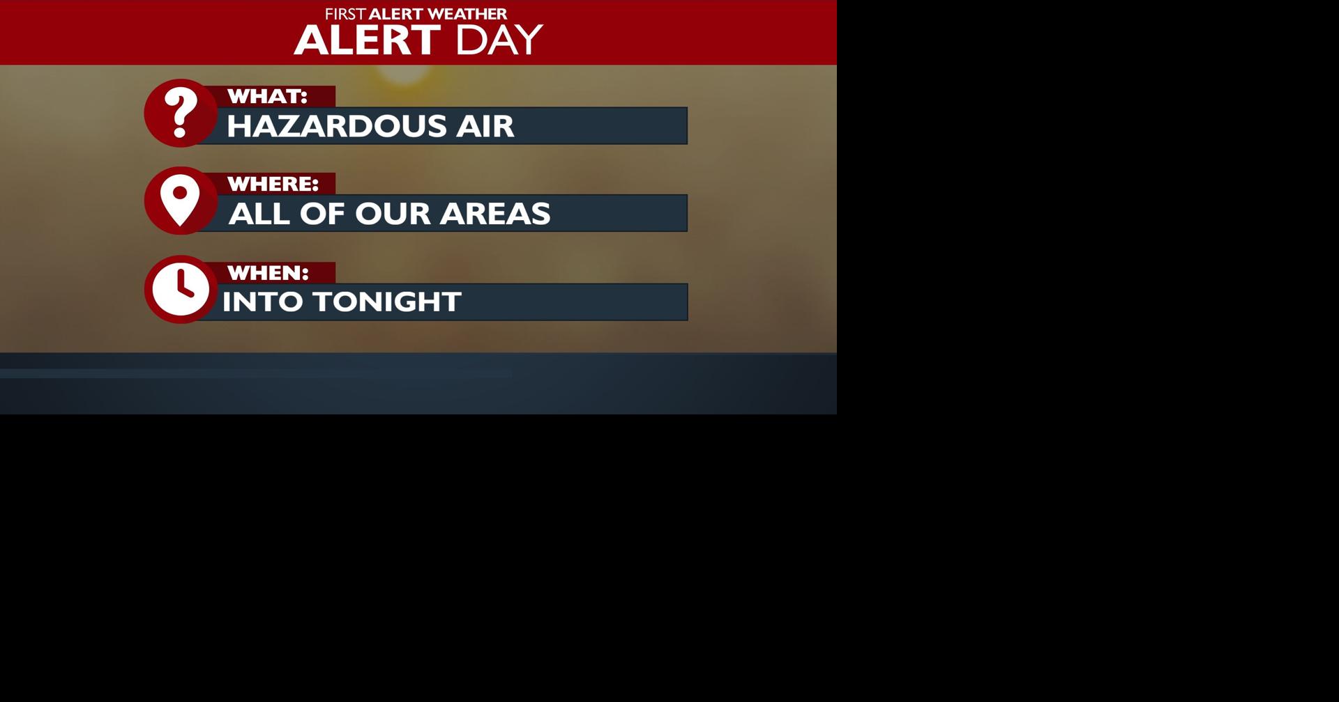 First Alert Forecast - A Weather Alert Day due to dangerous air quality ...