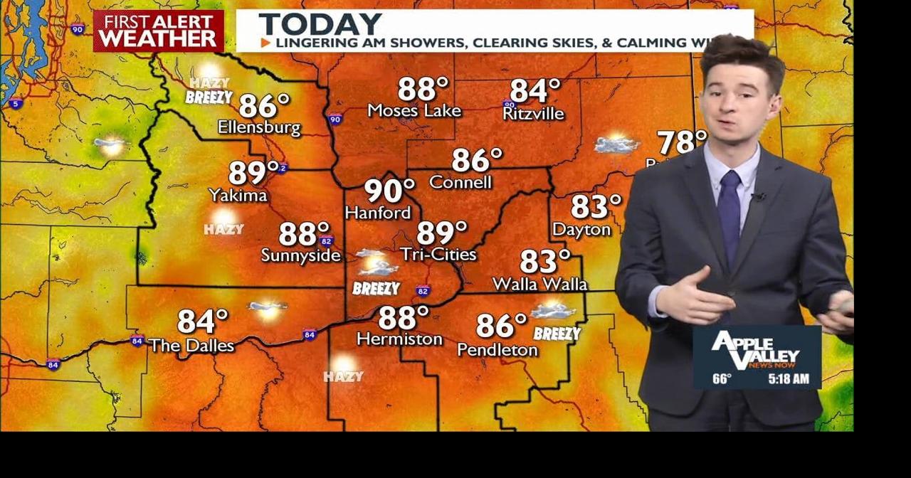 Lingering morning showers possible Tuesday, hotter and drier again by ...