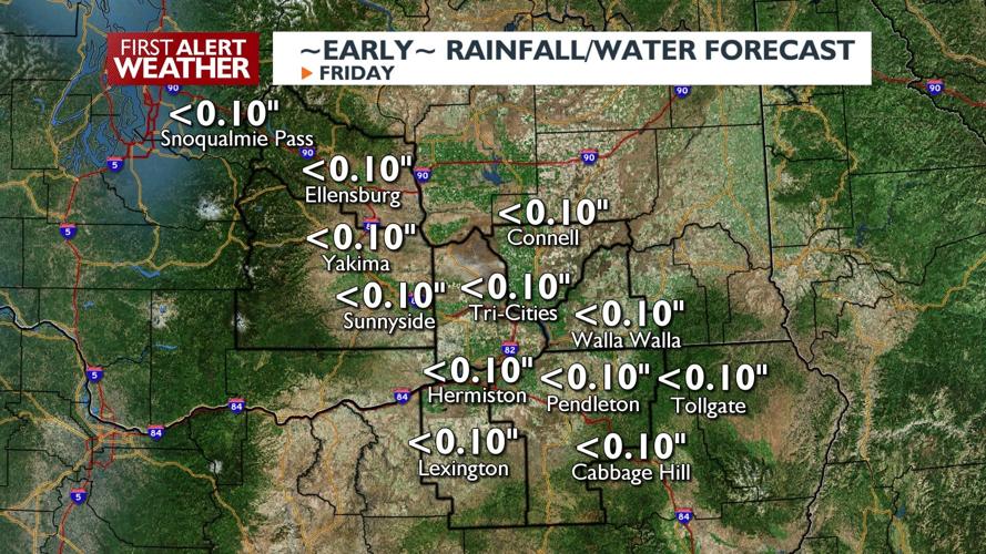 Cold and dry through Thursday, small chance for low elevation snow ...