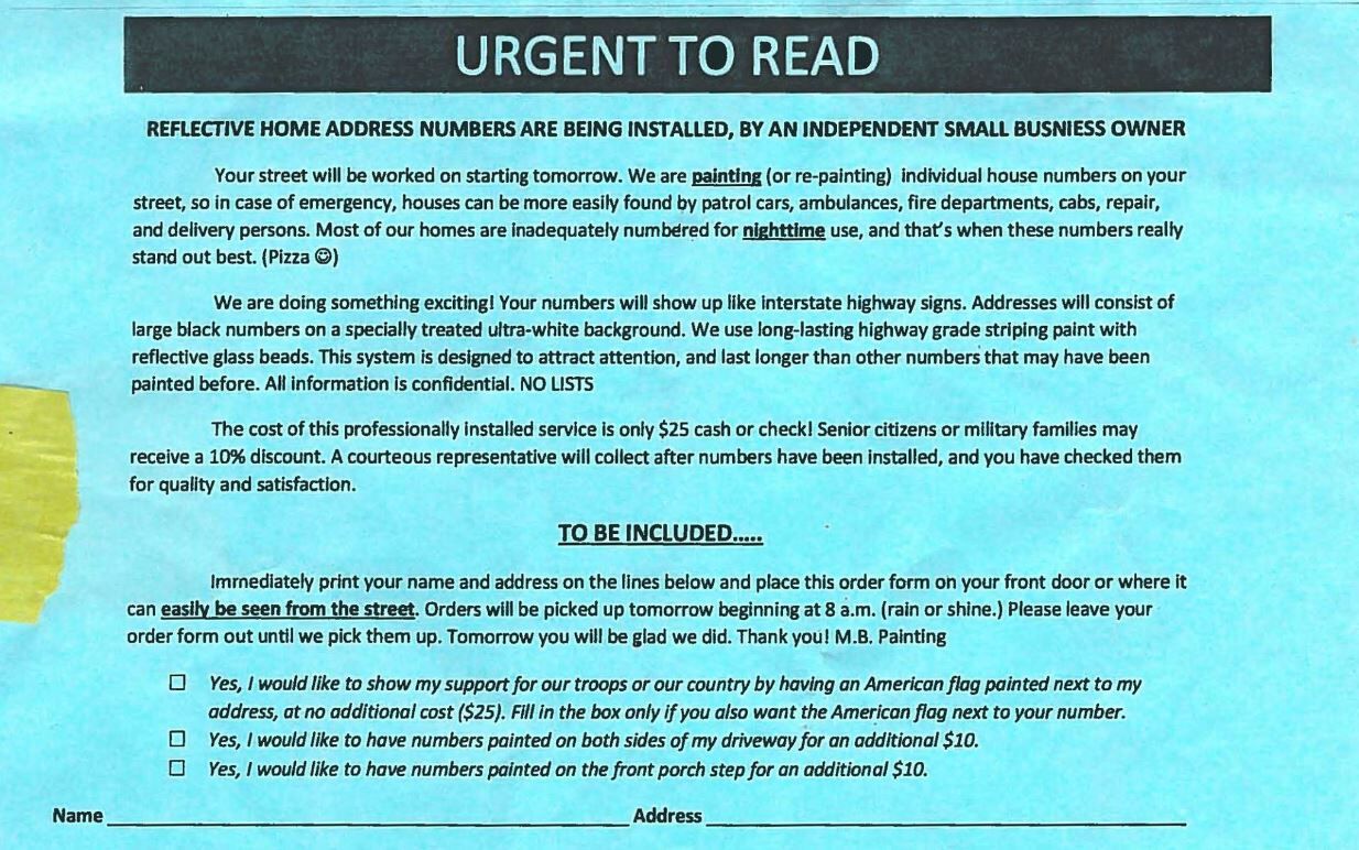 Noe Valley SF: Scam Alert: Curb Number Painters Target Noe Valley